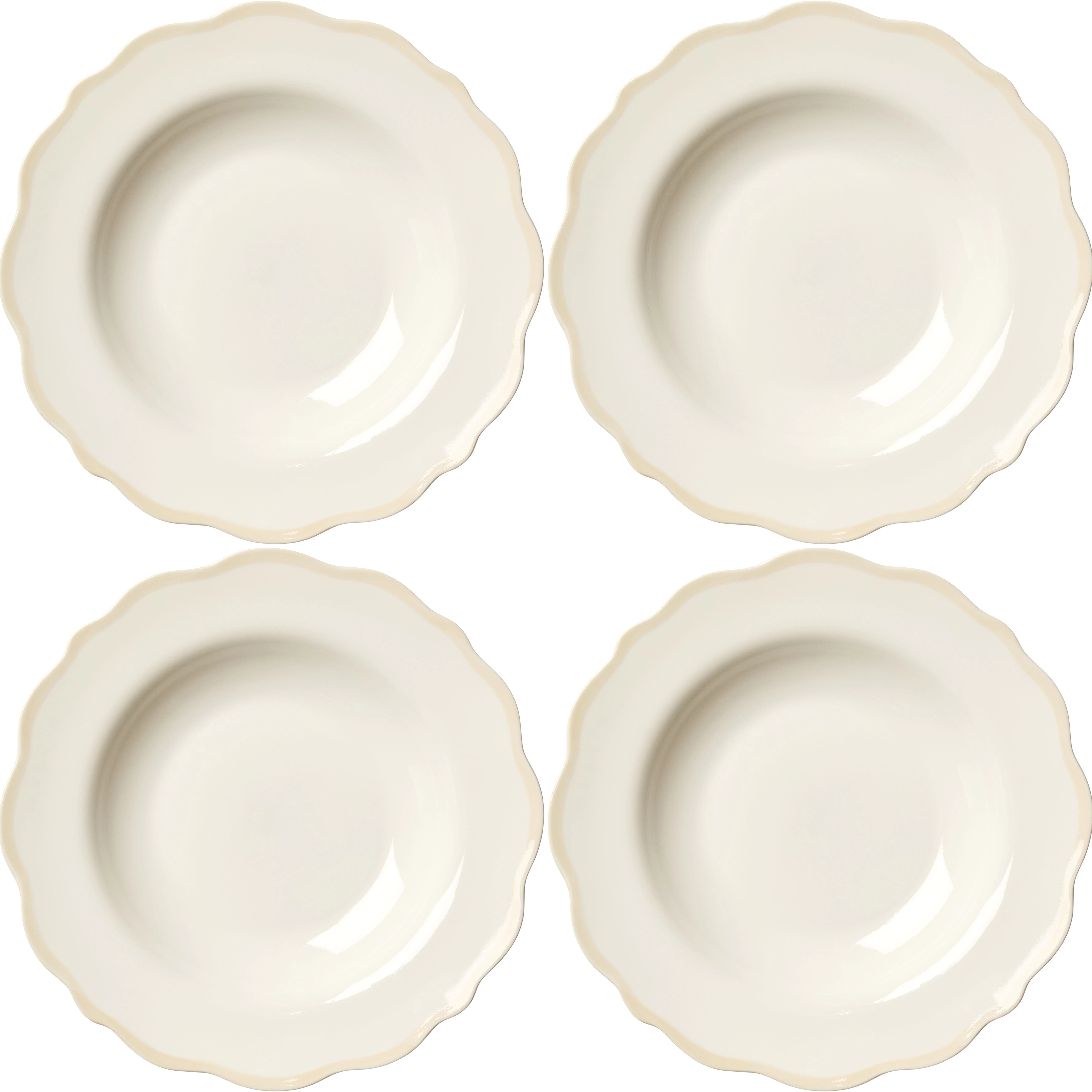 Fleur Sk&aring;l 23 cm 4-pk, Sand