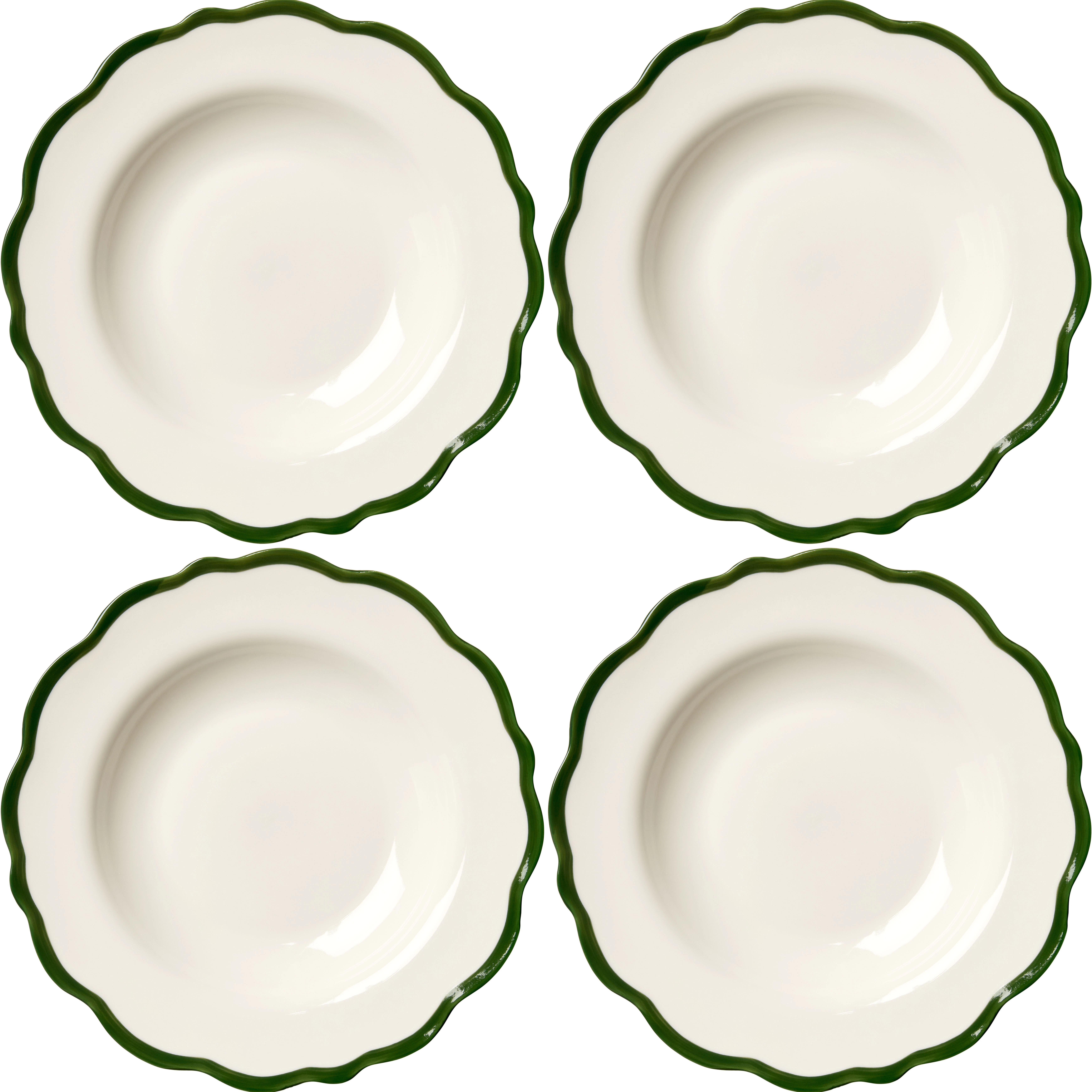 Fleur Sk&aring;l 23 cm 4-pk, M&oslash;rkegr&oslash;nn