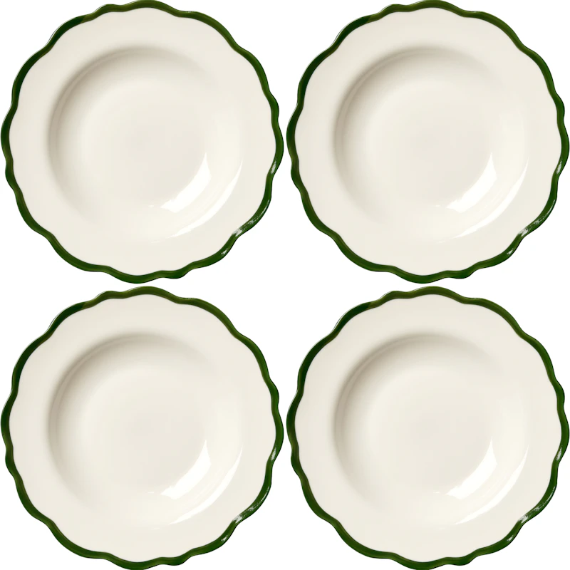 Fleur Skål 23 cm 4-pk, Mørkegrønn