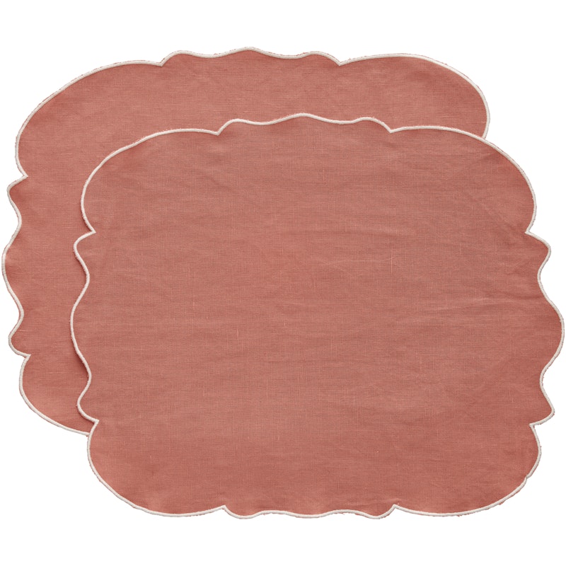 Gia Spisebrikke 35x45 cm 2-pk, Dusty Pink / Hvit