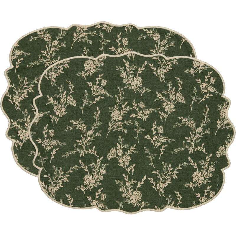 Gia Spisebrikke Blomst 35x45 cm 2-pk, Grønn