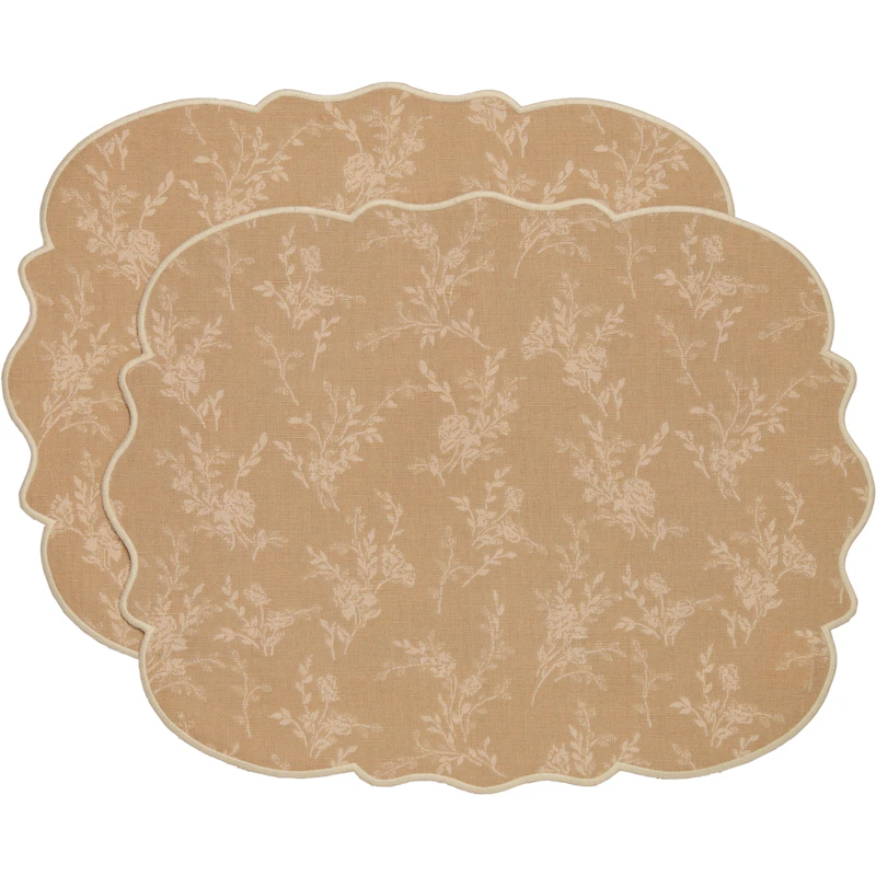 Gia Spisebrikke Blomst 35x45 cm 2-pk, Beige