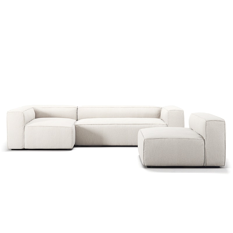 Grand 4-Seter Sofa Divan Venstre med Lenestol, Steam White