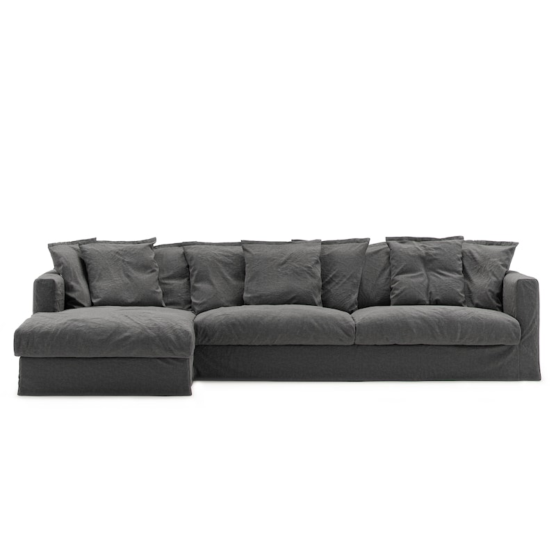 Le Grand Air 3-Seter Sofa Lin Divan Venstre, Carbon Dust