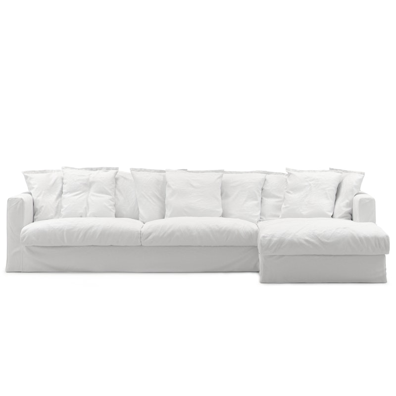 Le Grand Air 3-Seter Sofa Bomull Divan Høyre, Hvit