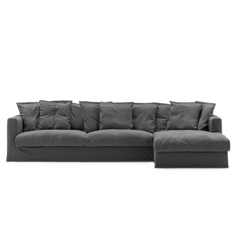 Le Grand Air 3-Seter Sofa Lin Divan Høyre, Carbon Dust