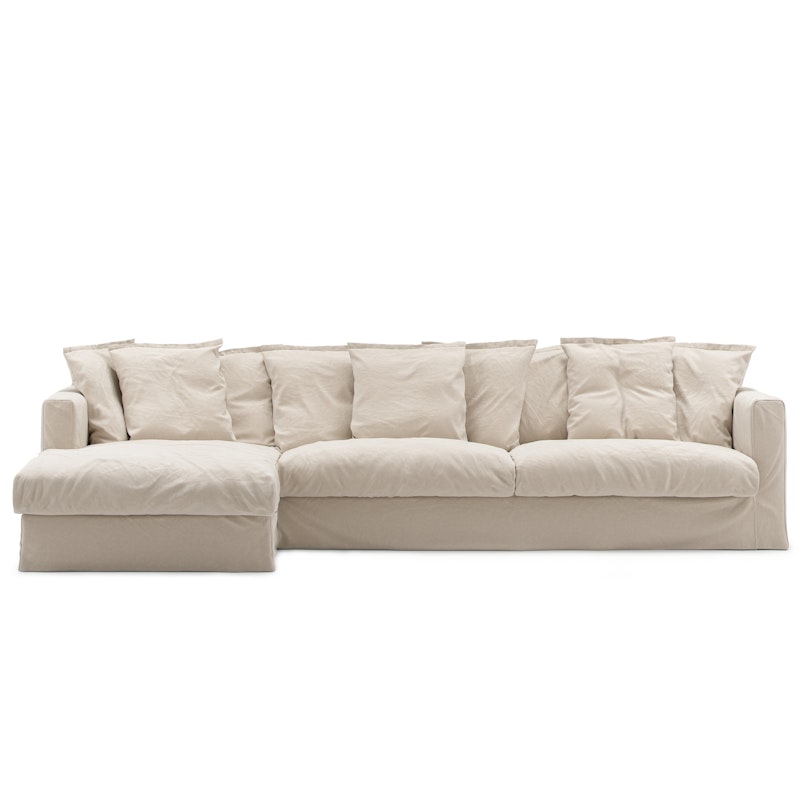 Le Grand Air 3-Seter Sofa Bomull Divan Venstre, Beige