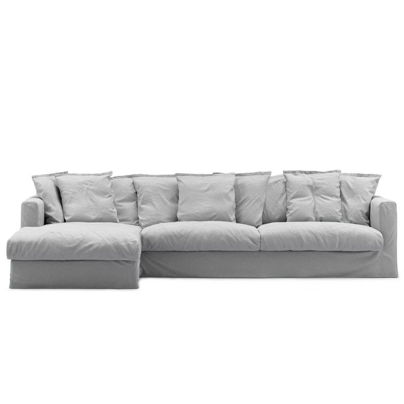 Le Grand Air 3-Seter Sofa Bomull Divan Venstre, Lysegrå