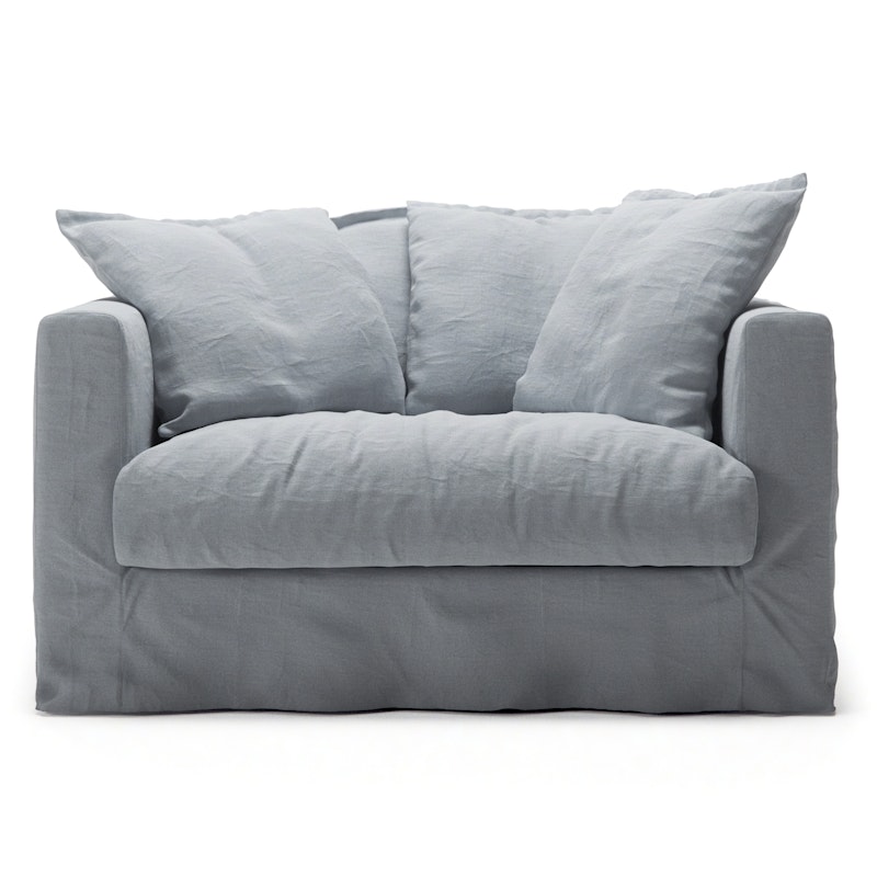 Le Grand Air Loveseat Linen Love Seat Lin, Nordic Sky