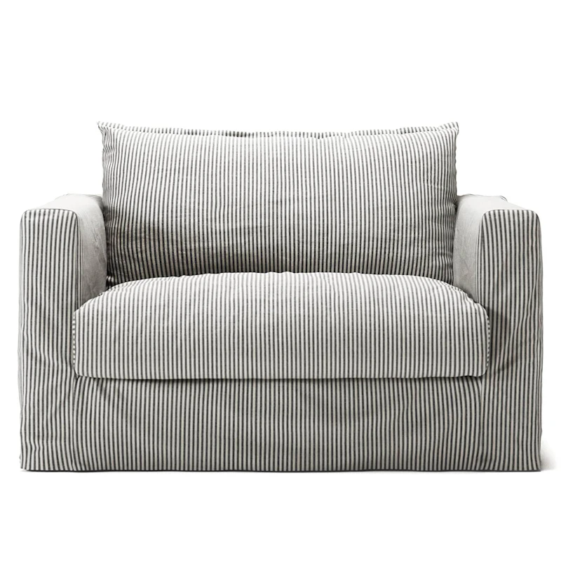 Le Grand Air Nou Love Seat Lin, Ash Stripe