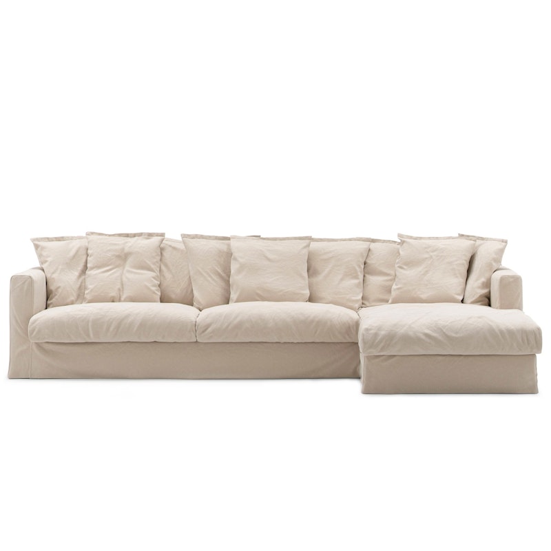 Stopning Til Le Grand Air 3-seter Sofa Bomull Divan Høyre, Beige