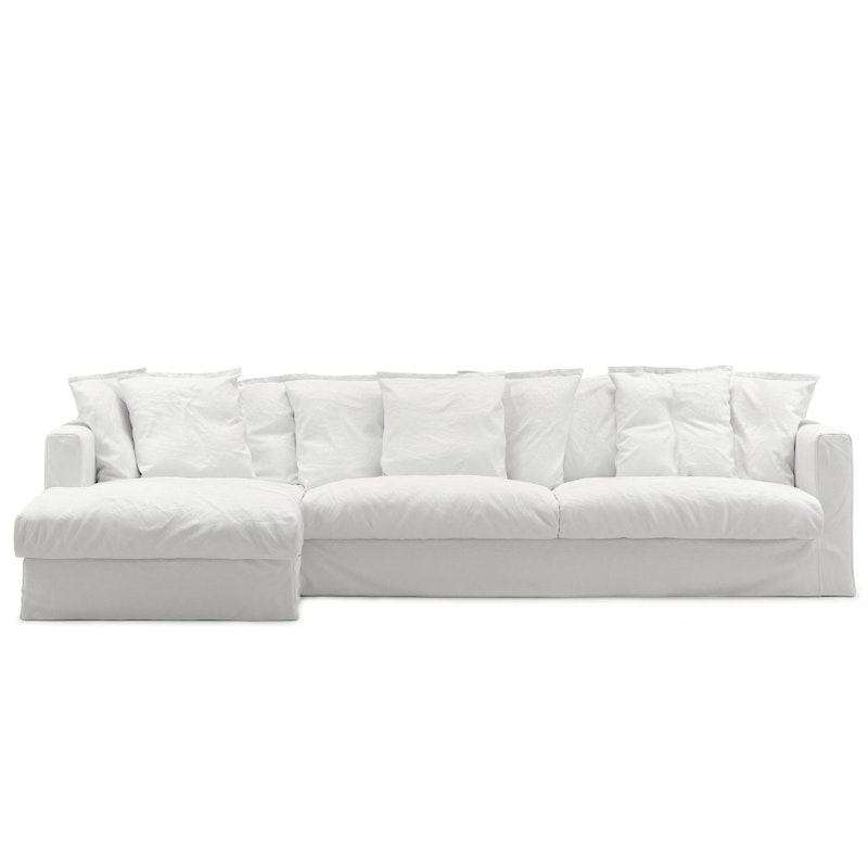 Stopning Til Le Grand Air 3-seter Sofa Bomull Divan Venstre, Hvit