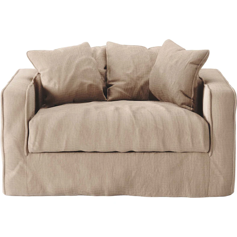 Stopning Til Loom Love Seat Linne, Beige