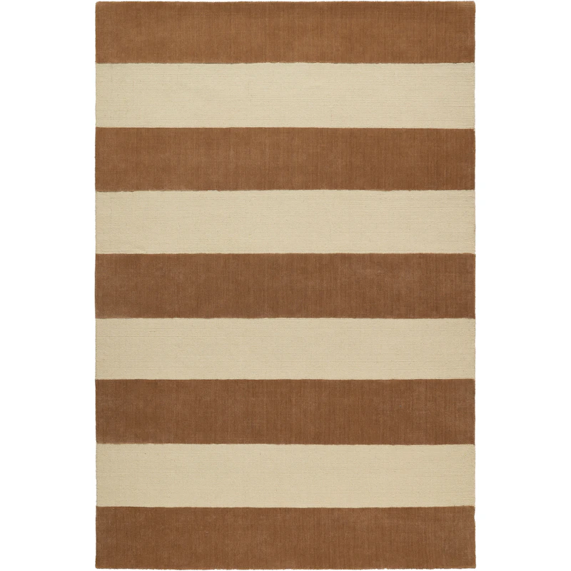 Nordic Stripe Ullteppe 180x270 cm, Beige / Rust