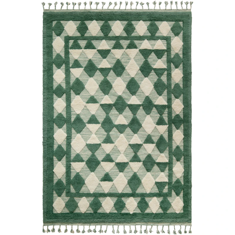Oriental Grid Teppe 250x350 cm, Grønn