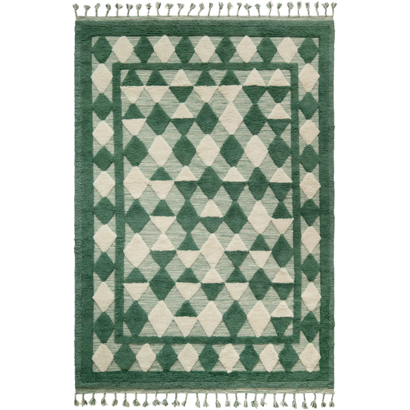 Oriental Grid Teppe 300x400 cm, Grønn