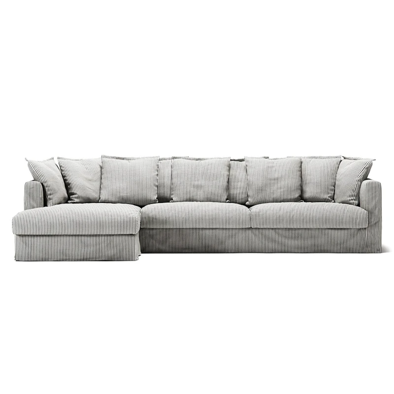 Stopning Til Le Grand Air 3-seter Sofa Lin Divan Venstre, Ash Stripe