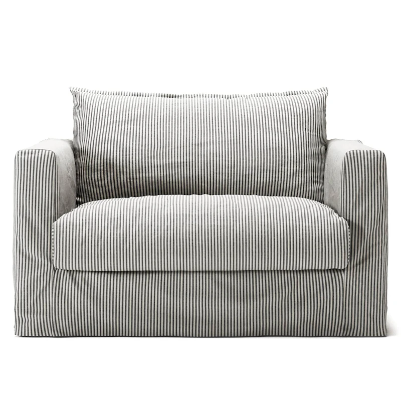 Stopning Til Le Grand Air Nou Love Seat Lin, Ash Stripe