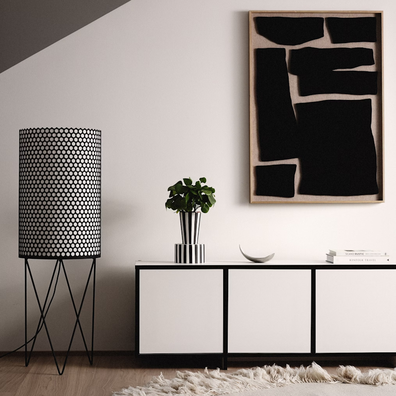 NOIR Mediabenk, Hvit / Sort