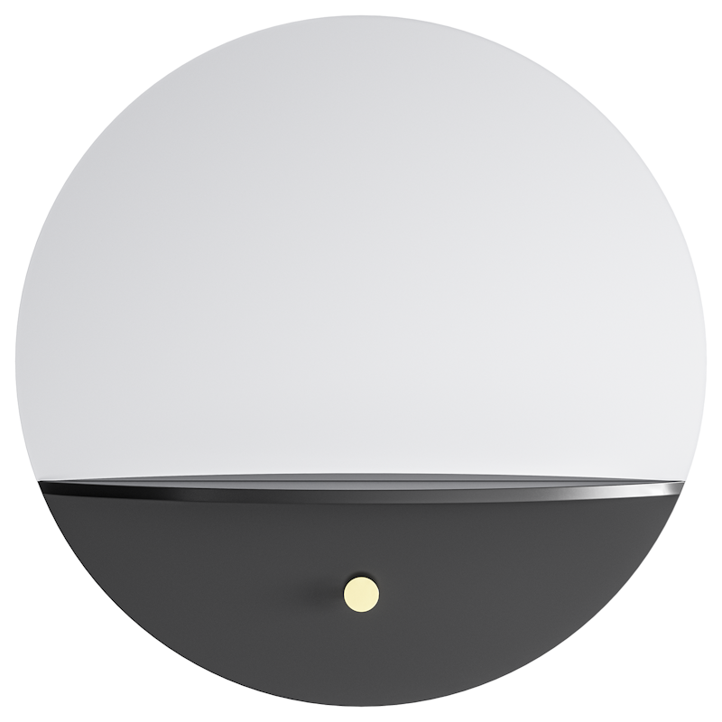 Pie B Veggspeil, Sort , 60cm