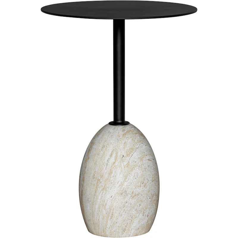 Shine Sidebord, Sort / Travertine