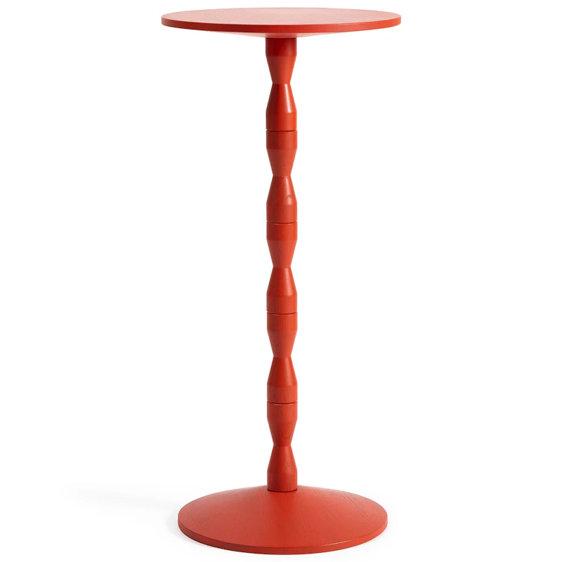 Pedestal Sidebord Eik, Rød