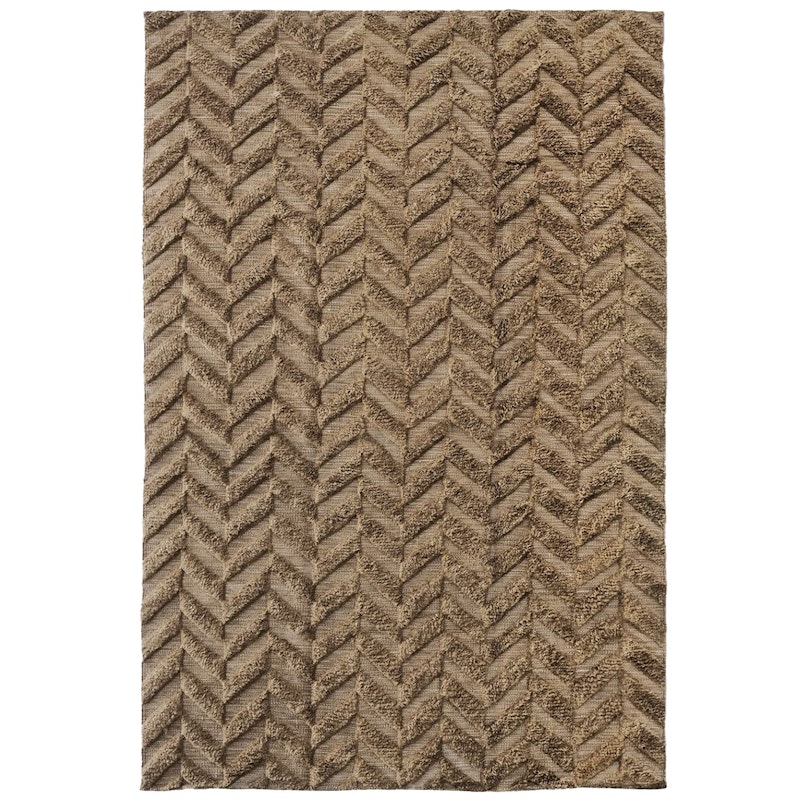 Herringbone Ullteppe 250x350 cm, Brun