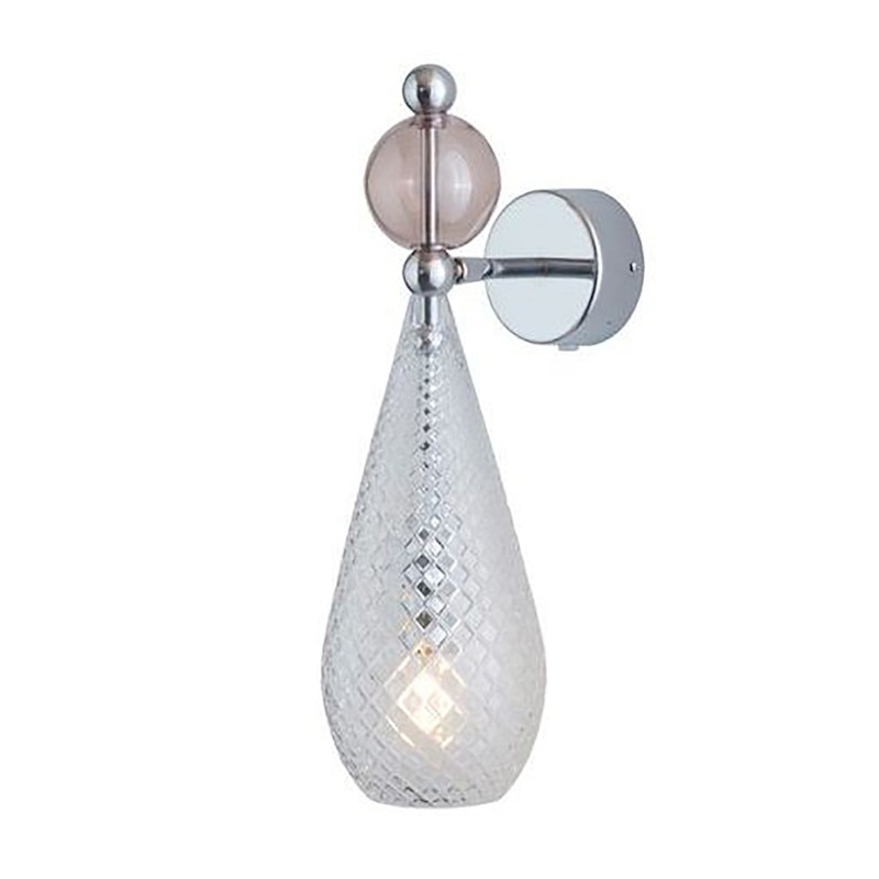 Smykke Vegglampe, Crystal Check / Obsidian Ball / Shiny Silver