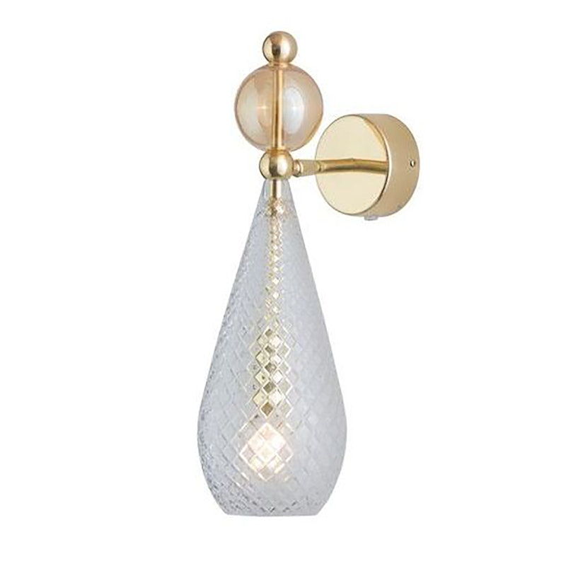 Smykke Vegglampe, Crystal Check / Golden Smoke Ball / Shiny Gold