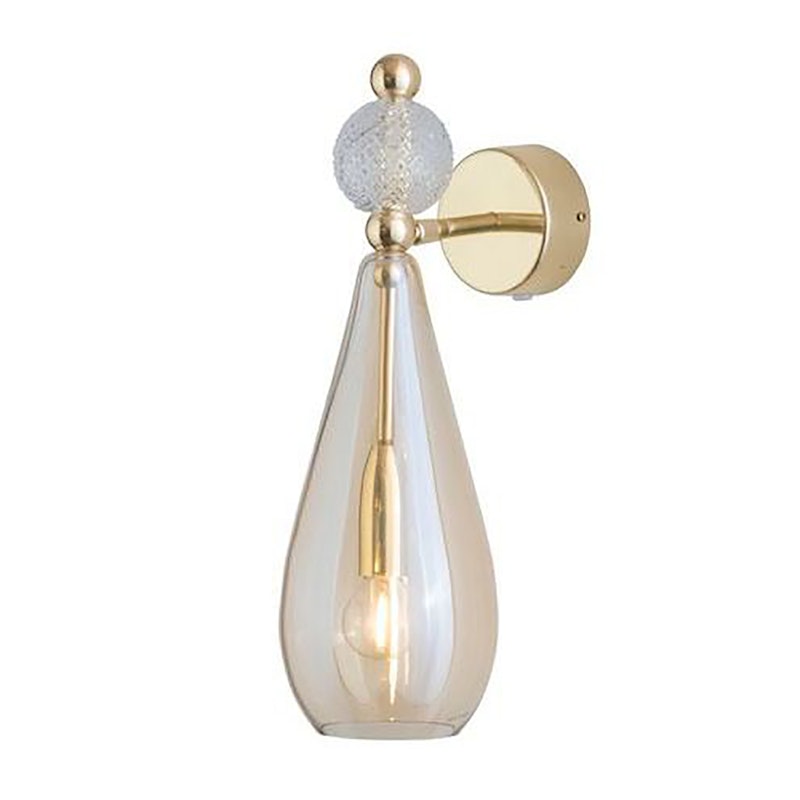 Smykke Vegglampe, Golden Smoke / Crystal Check Ball / Shiny Gold