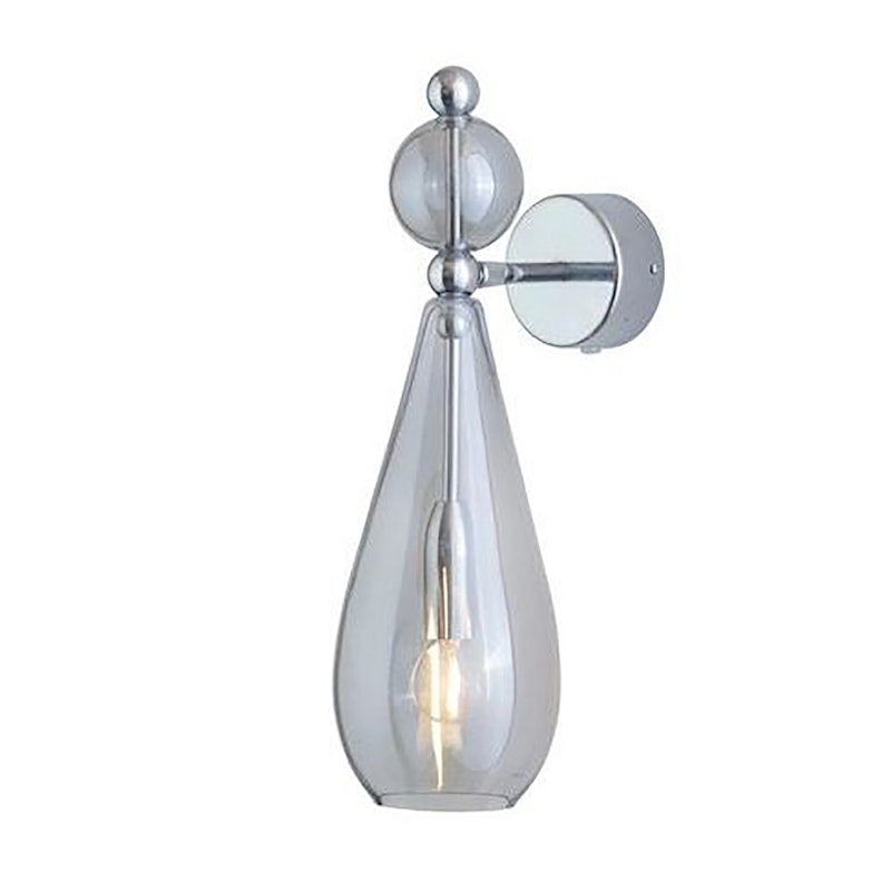 Smykke Vegglampe, Smokey Grey / Shiny Silver