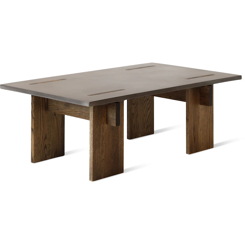 Arnold Salongbord 65x110 cm, Mørk Betong / Mørk Eik