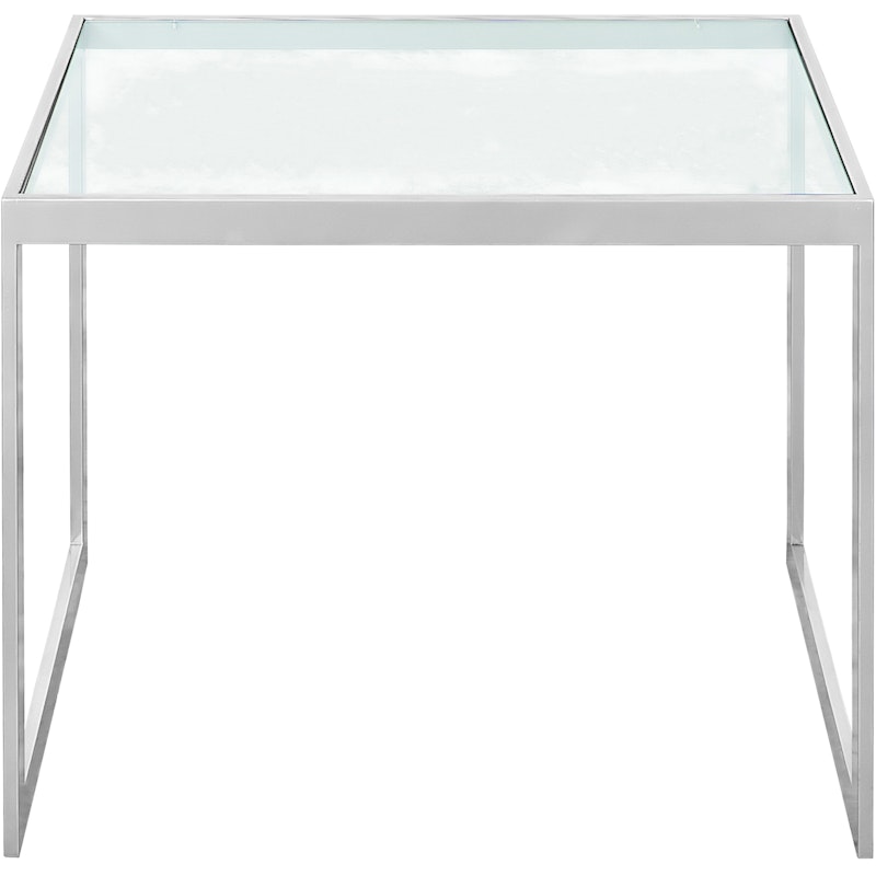 Square Sidebord 56x41x43 cm, Silver Grey/Glass