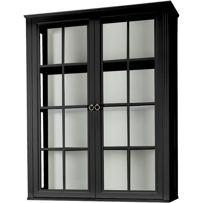 Stockholm 2.0 Vitrine Overskap 99x34x124, Sort