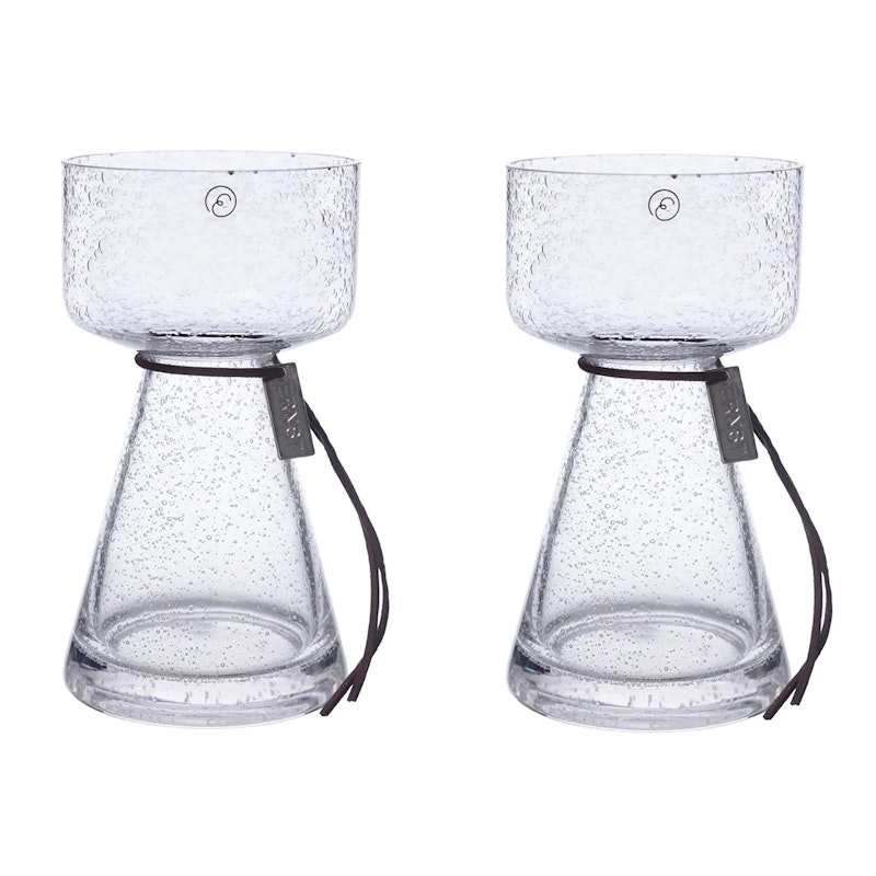 Løkvase Med Boblet Glass H20 cm, 2-pk