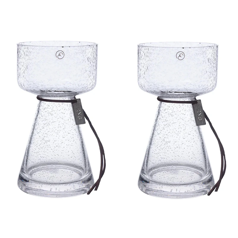 Løkvase Med Boblet Glass H20 cm, 2-pk