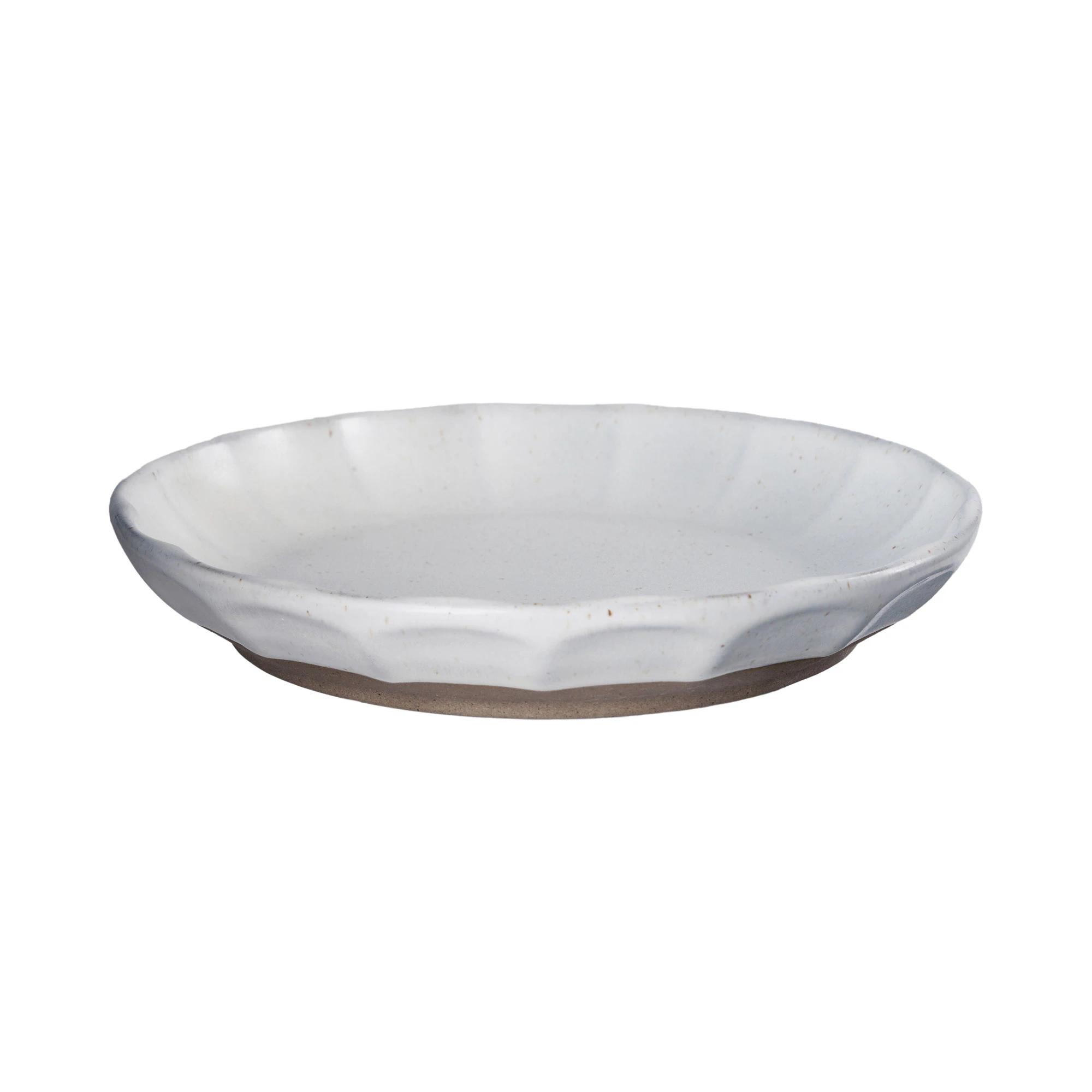 Sidetallerken 17 cm, Hvit / Natur