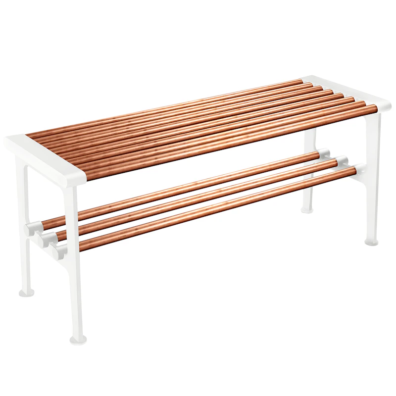 Nostalgi Benk 100 cm, Kobber / Hvit