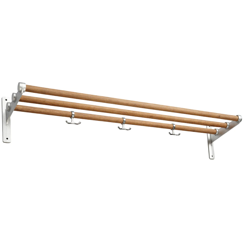 Nostalgi Hattehylle 100 cm, Aluminium / Bambus