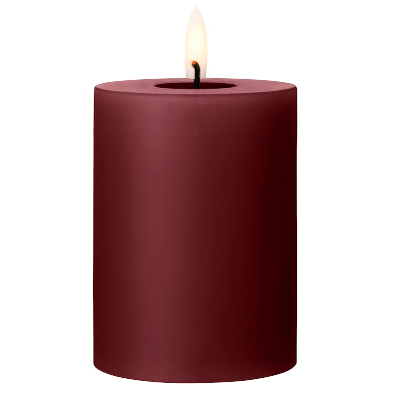 Led Pillar Candle 10 cm, Deep Wine