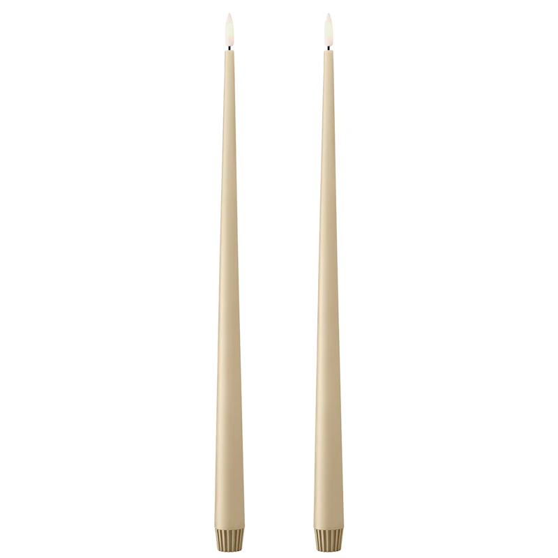 Led-Stearinlys 2-pk 40 cm, Pale Ginger