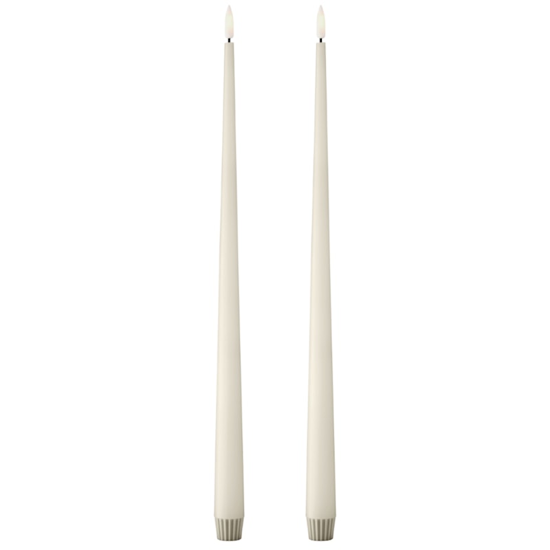 Led-Stearinlys 2-pk 40 cm, Ivory