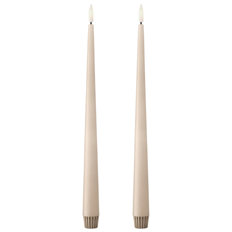 Led-Stearinlys 2-pk 30 cm, Ice Latte