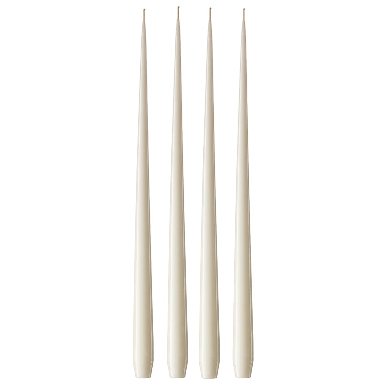 Antikklys Lakkert 42 cm 4-pk, Ivory
