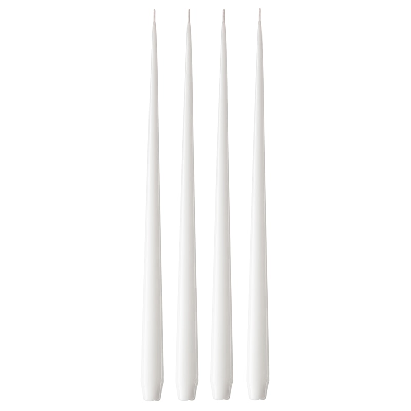 Antikklys Lakkert 42 cm 4-pk, Pure White