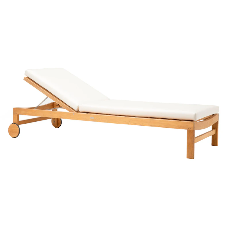 Sand Solseng med Pute, Teak / Hvit