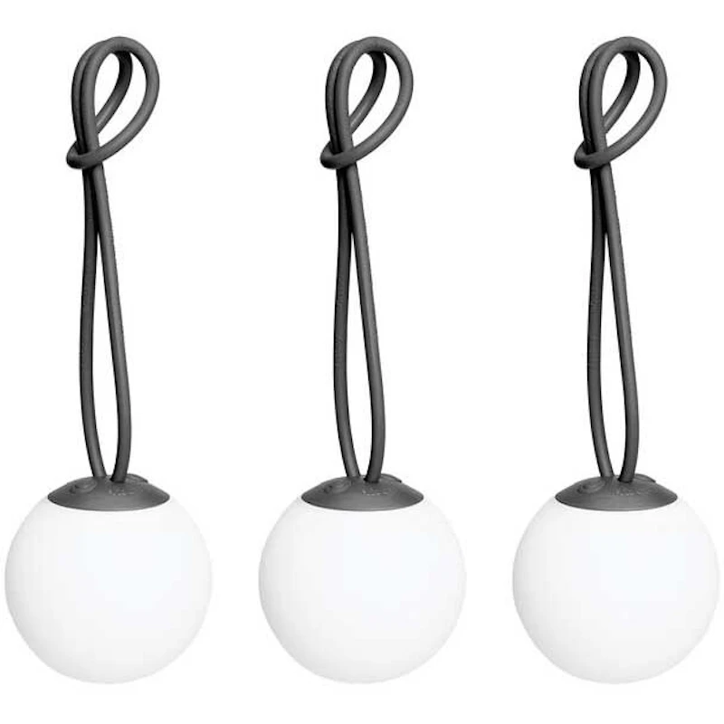 Bolleke Mini Bordlampe Bærbar 3-pk, Antrasitt