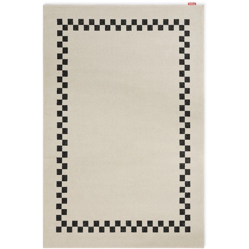 Carpretty Petit Check Border Teppe, Antrasitt / Creme
