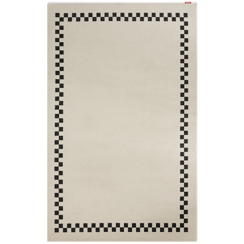 Carpretty Grand Check Border Teppe, Antrasitt / Creme