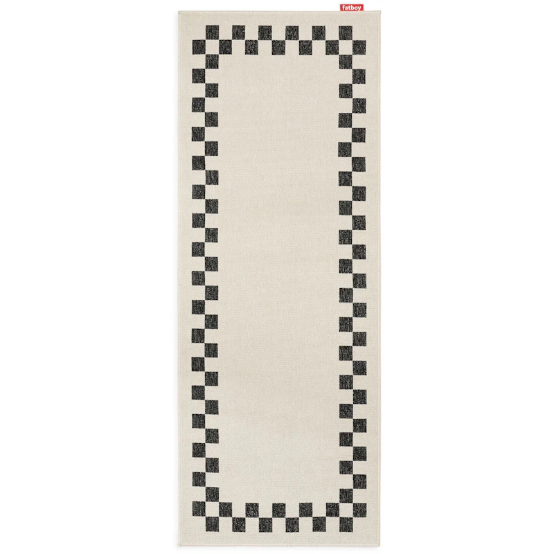 Carpretty Catwalk Check Border Teppe, Antrasitt / Creme